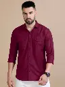 MEN'S EXCLUSIVE TWILL COTTON PLAIN DOUBLE POCKET SHIRT